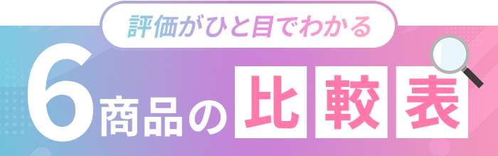 評価がひと目でわかる6商品の比較表